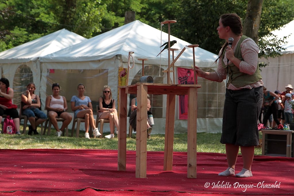 Quinzième festival "l'enfance de l'art" à Saint-Péray à la Cacharde organisé par la compagnie Zinzoline, spectacle les specimens
