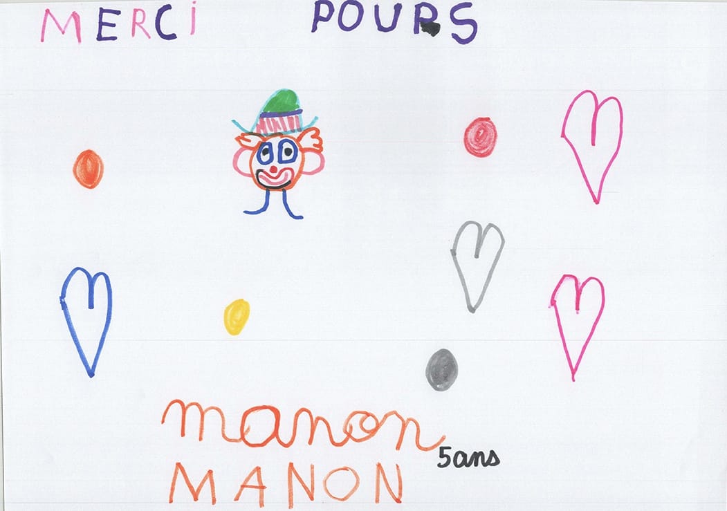 Dessin de l'école maternelle de Cornas, Poup's le clown