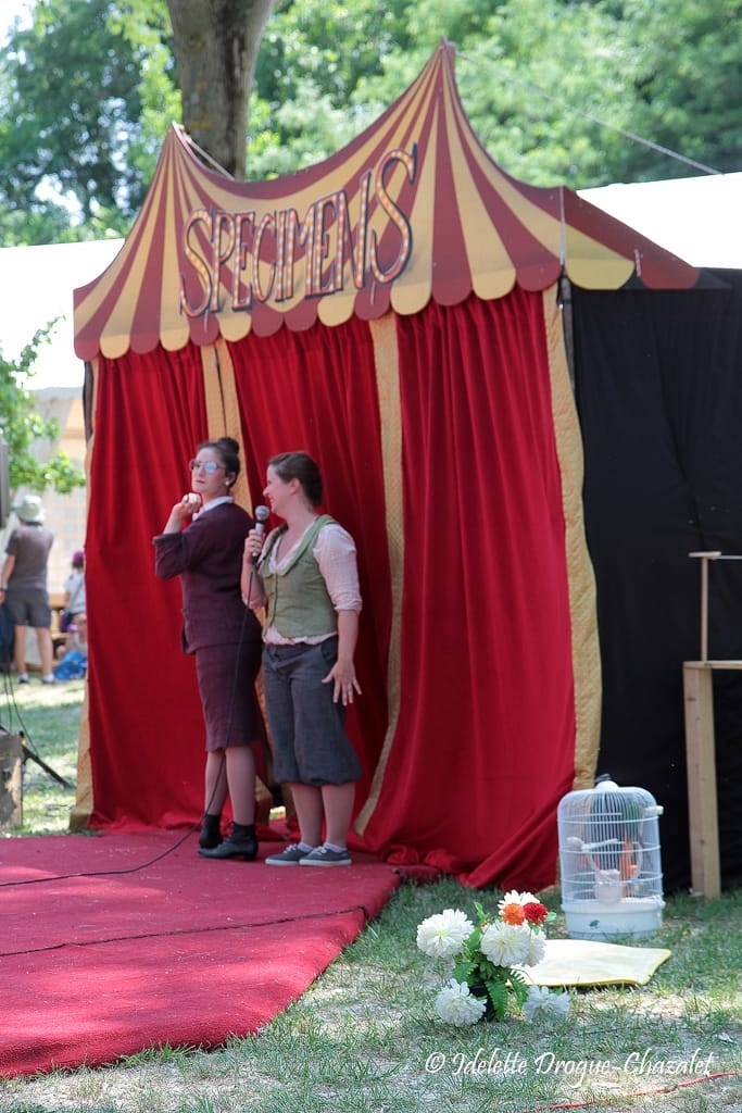 Quinzième festival "l'enfance de l'art" à Saint-Péray à la Cacharde organisé par la compagnie Zinzoline, spectacle les specimens