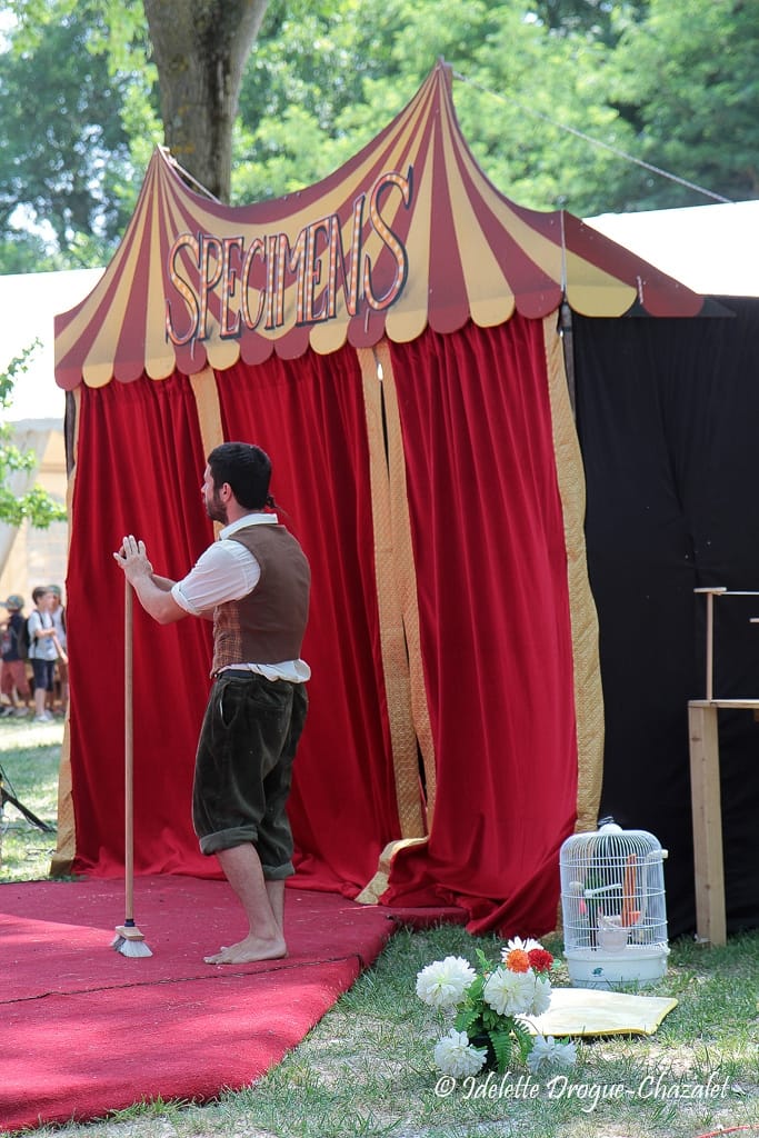 Quinzième festival "l'enfance de l'art" à Saint-Péray à la Cacharde organisé par la compagnie Zinzoline, spectacle les specimens